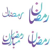 vettore illustrazione di pendenza Ramadan kareem saluto carte con Arabo calligrafia.