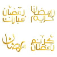 d'oro Ramadan kareem vettore illustrazione con tradizionale Arabo calligrafia.
