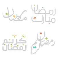 Ramadan kareem Arabo calligrafia design. vettore illustrazione per saluto carte.