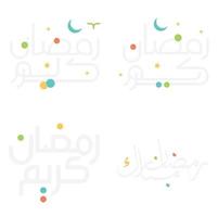 celebrare Ramadan kareem con islamico Arabo calligrafia vettore illustrazione.