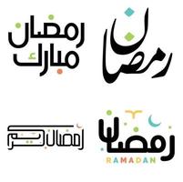 celebrare Ramadan kareem con nero vettore illustrazione di Arabo calligrafia design.