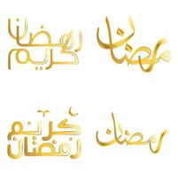 elegante d'oro vettore illustrazione di Ramadan kareem con Arabo calligrafia.
