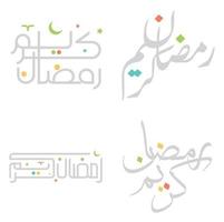 vettore illustrazione di Ramadan kareem auguri con islamico calligrafia.