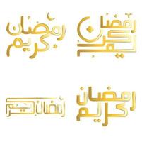 d'oro Ramadan kareem vettore design per islamico digiuno mese con elegante calligrafia.