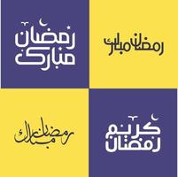 impostato di minimalista Arabo calligrafia per Ramadan kareem auguri. vettore