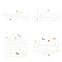 Arabo calligrafia Ramadan kareem saluto carta per santo mese di digiuno. vettore