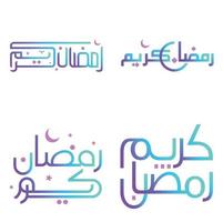 vettore illustrazione di pendenza Ramadan kareem saluto carte con Arabo calligrafia.