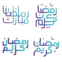 elegante pendenza calligrafia per Ramadan kareem saluto carte vettore illustrazione.