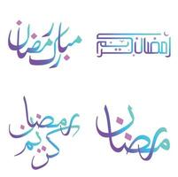 vettore illustrazione di pendenza Ramadan kareem con islamico calligrafia.