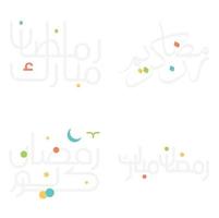 impostato di Arabo calligrafia Ramadan mubarak e kareem per santo mese uso. vettore