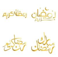 vettore illustrazione di d'oro Ramadan kareem calligrafia per musulmano festival e saluti.