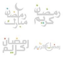 Ramadan kareem saluto carta con islamico Arabo tipografia design. vettore