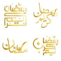 elegante d'oro Ramadan kareem vettore design con Arabo calligrafia.