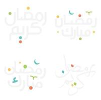 bianca sfondo islamico Ramadan kareem vettore tipografia nel Arabo calligrafia.