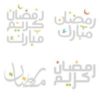 Ramadan kareem vettore illustrazione con elegante Arabo tipografia.