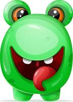un' cartone animato verde mostro con denti e un' lingua vettore