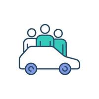icona di colore rgb di car sharing vettore