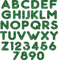 verde luccichio effetto alfabeto vettore