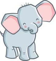 divertente e carino bambino elefante sorridente felicemente vettore