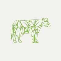 naturale mucca foglia verde vettore