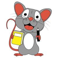 simpatico cartone animato animale topo vettore