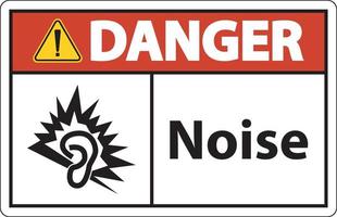Pericolo rumore simbolo cartello su bianca sfondo vettore