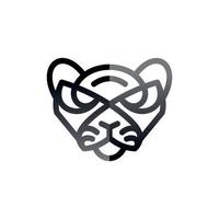 animale gattopardo testa linea moderno semplice logo vettore