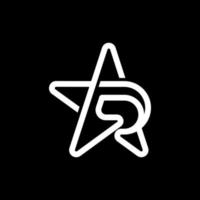 lettera r monogramma stella linea moderno design vettore