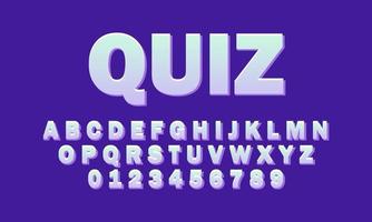 quiz font alfabeto vettore