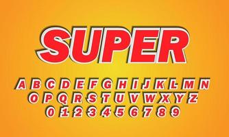 alfabeto super font vettore