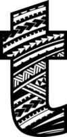 maori mandala inglese alfabeto lettere vettore