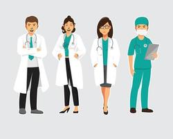 professionale medici, impostato di medico cartone animato personaggi. medico personale squadra, vettore illustrazione di medici