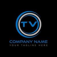 tv lettera logo creativo design. tv unico design. vettore