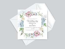 bellissimo modello di carta di invito matrimonio floreale disegnato a mano vettore