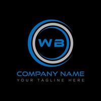 wb lettera logo creativo design. wb unico design. vettore