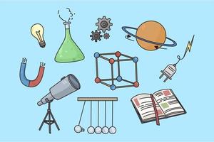 impostato di scientifico fisica e chimica icone vettore