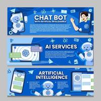 artificiale intelligenza Chiacchierare Bot banner vettore