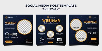 webinar sui modelli di post sui social media vettore