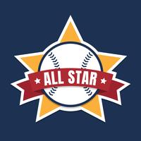Baseball o Softball All Star Graphic vettore
