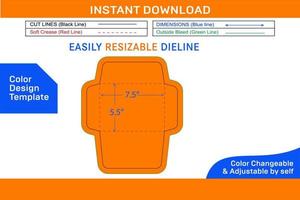 opuscolo piccolo dimensione Busta 5,5x7,5 pollice Dieline modello design colore design modello vettore