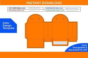 shopping Borsa con corda trasportare Borsa e scarpa scatola Dieline modello e 3d scatola colore design modello vettore