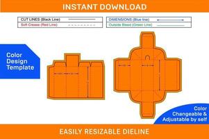 gioielleria cartone regalo scatola, cassetto stile manica scatola Dieline modello e 3d scatola colore design modello vettore