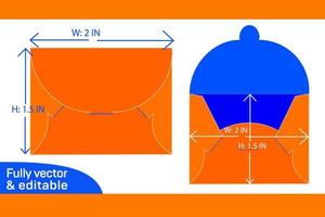 Busta design morire tagliare modello e 3d rendere file 3d scatola vettore