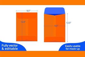Catalogare Busta 9,5x12,5 pollice morire tagliare modello e 3d Busta design 3d scatola vettore