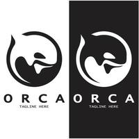 semplice orca balena animale illustrazione logo creativo disegno, uccisore balena, subacqueo animale. logo per attività commerciale, identità e branding, badge, conservazione, ecologia concetto, mare animale protezione, vettore