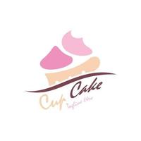 Cupcake logo design vettore illustrazione modello. Cupcake forno icona.torta negozio, pasticcere negozio ,vettore