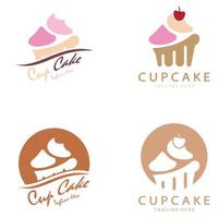 Cupcake logo design vettore illustrazione modello. Cupcake forno icona.torta negozio, pasticcere negozio ,vettore