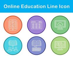 in linea formazione scolastica vettore icona impostato