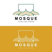 moschea logo, islamico culto disegno, eid al Fitr moschea edificio vettore icona modello, Ramadan, eid al adha