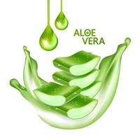 aloe Vera collagene e siero per pelle cura cosmetico vettore